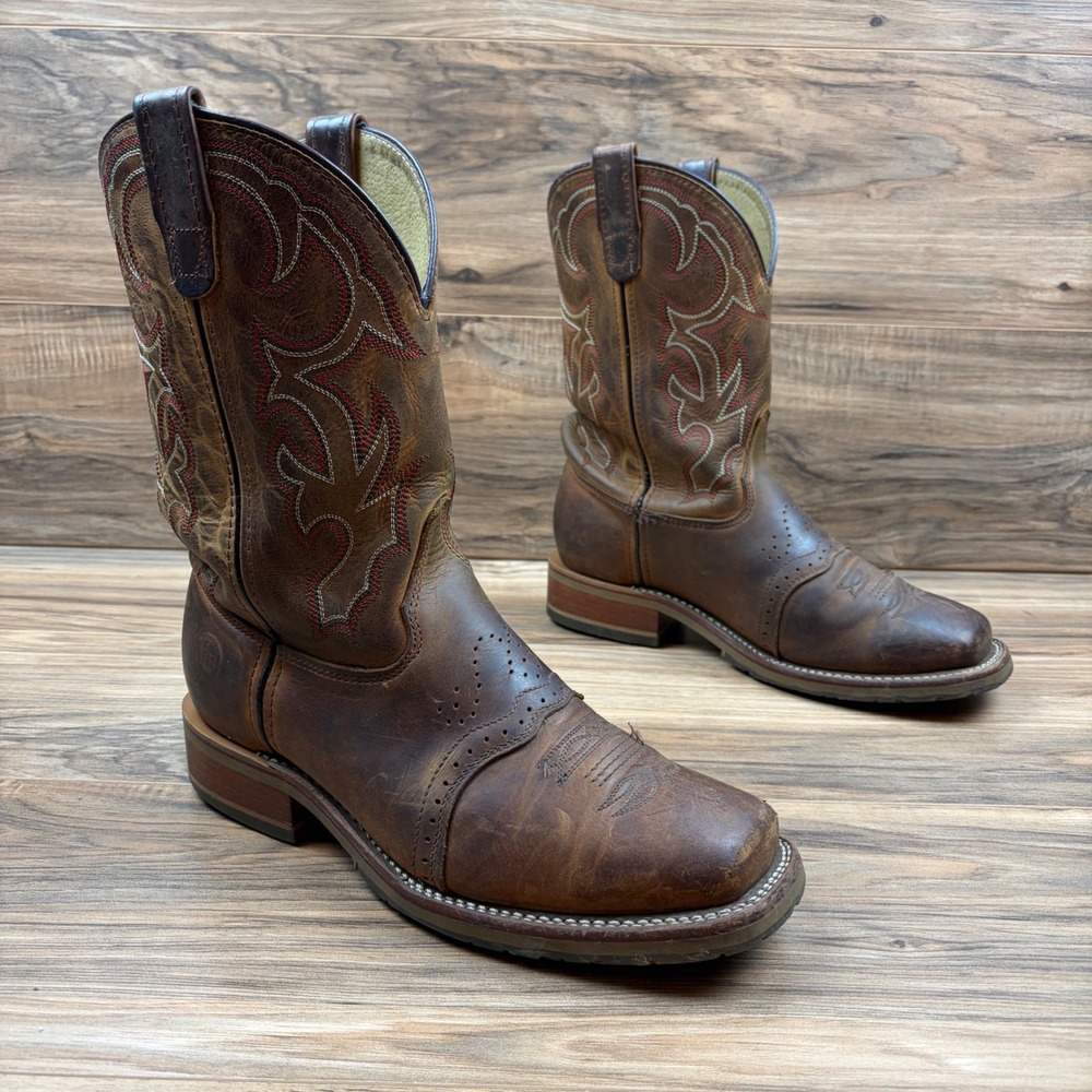 Double H Jase Mens 9.5 2E Wide Square Toe Brown 11" Western Ranch Boots DH3560